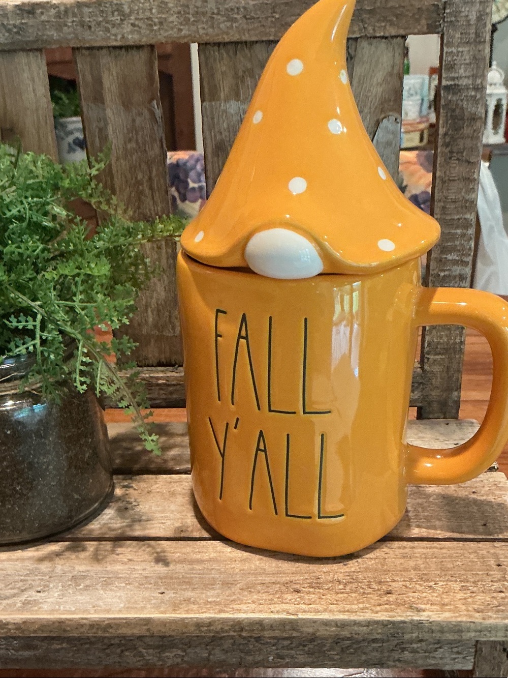 EUC - Rae Dunn FALL Y’ALL Mug with Topper